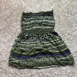 F21 Tribal print top strapless top with pockets a27